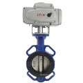 Bundor dn50 pn16 ductile iron EPDM seated motorized wafer butterfly valve wholesale